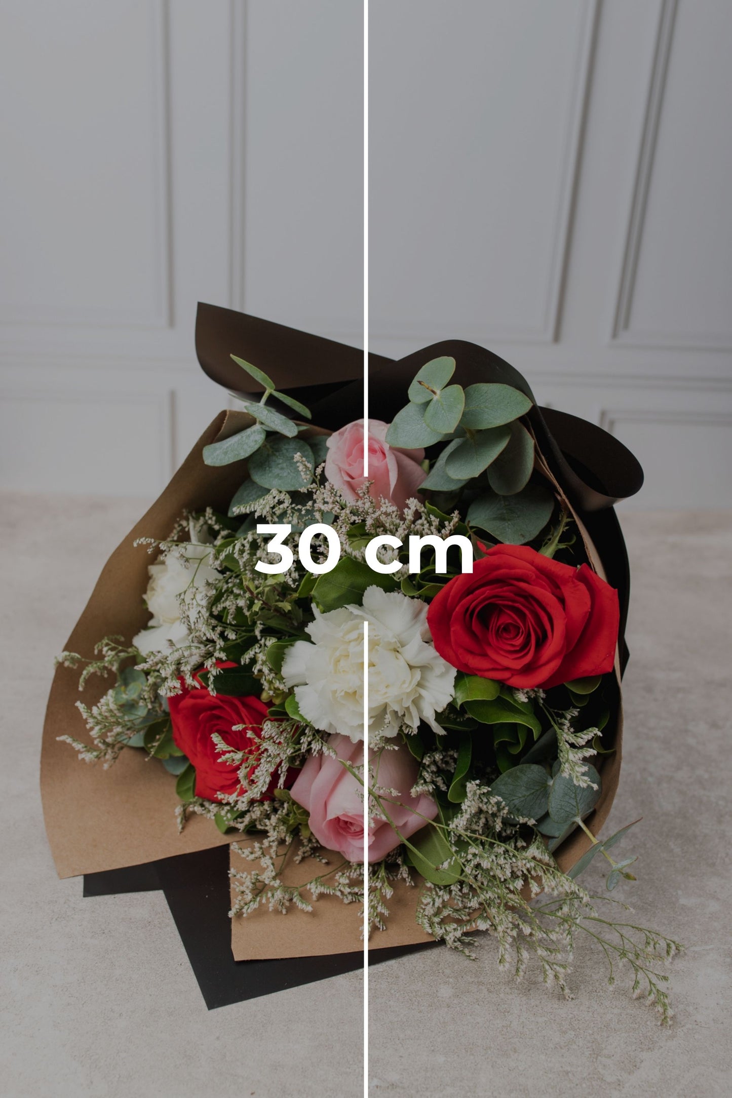 Ramo María Bonita MOM Rosa Roja, Rosa Clarita y Clavel Blanco.