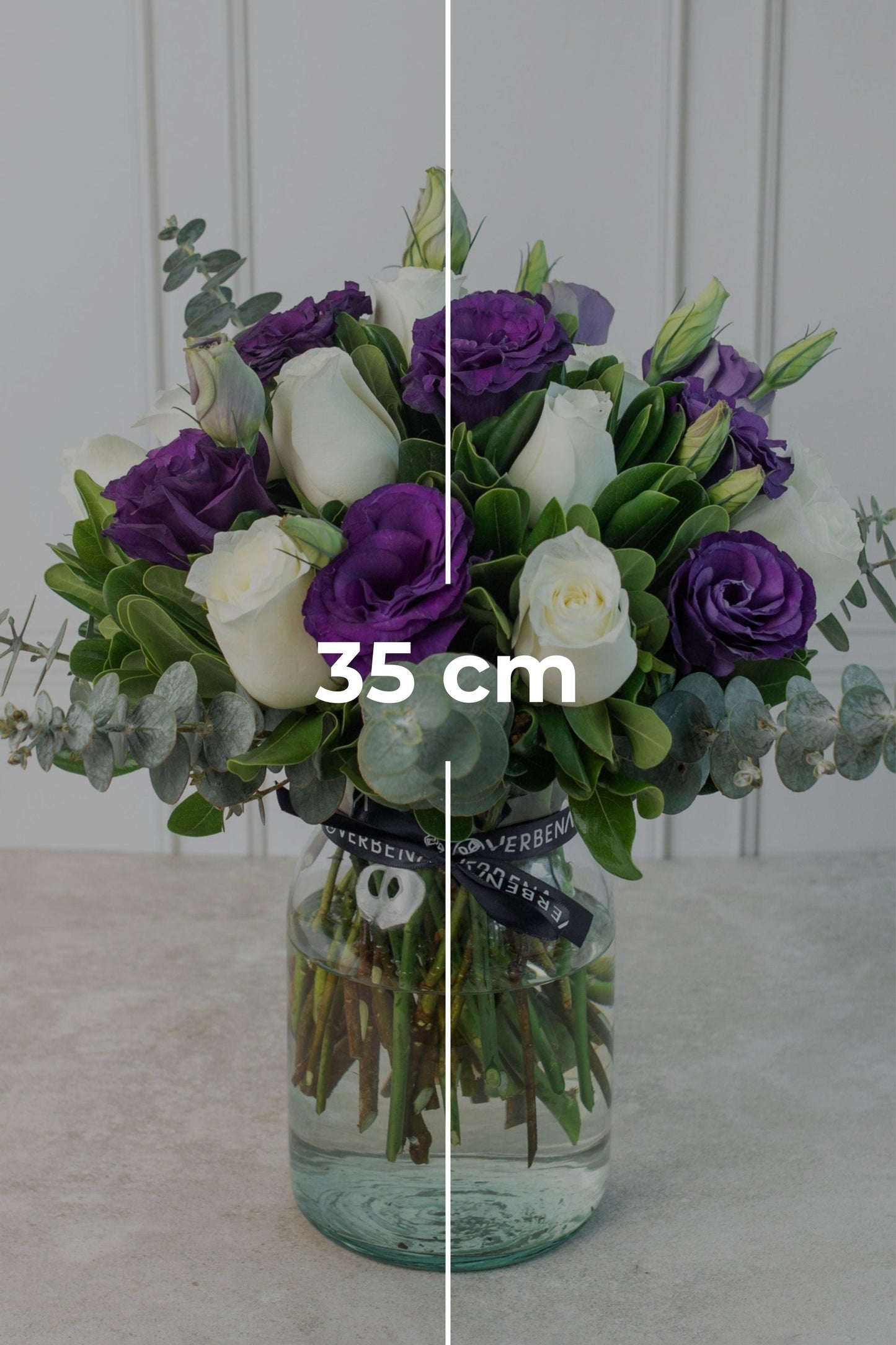 Claro de Luna - Rosa Blanca y Lisianthus Morado PTO. ESCOND.