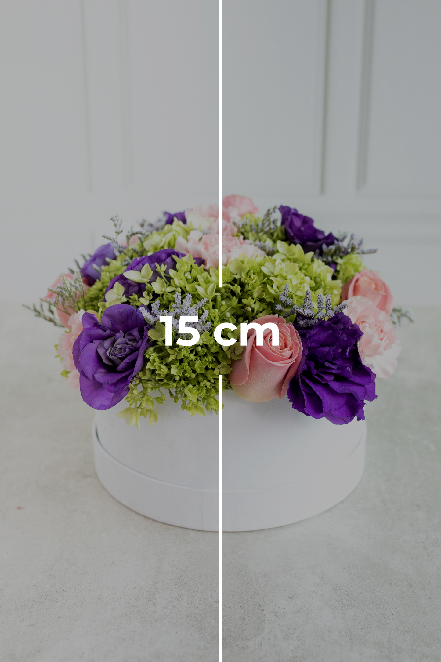 Corazón de melón // Caja de Flores, Rosa Clarita, Lisianthus, Clavel Rosa y Hortensia APO