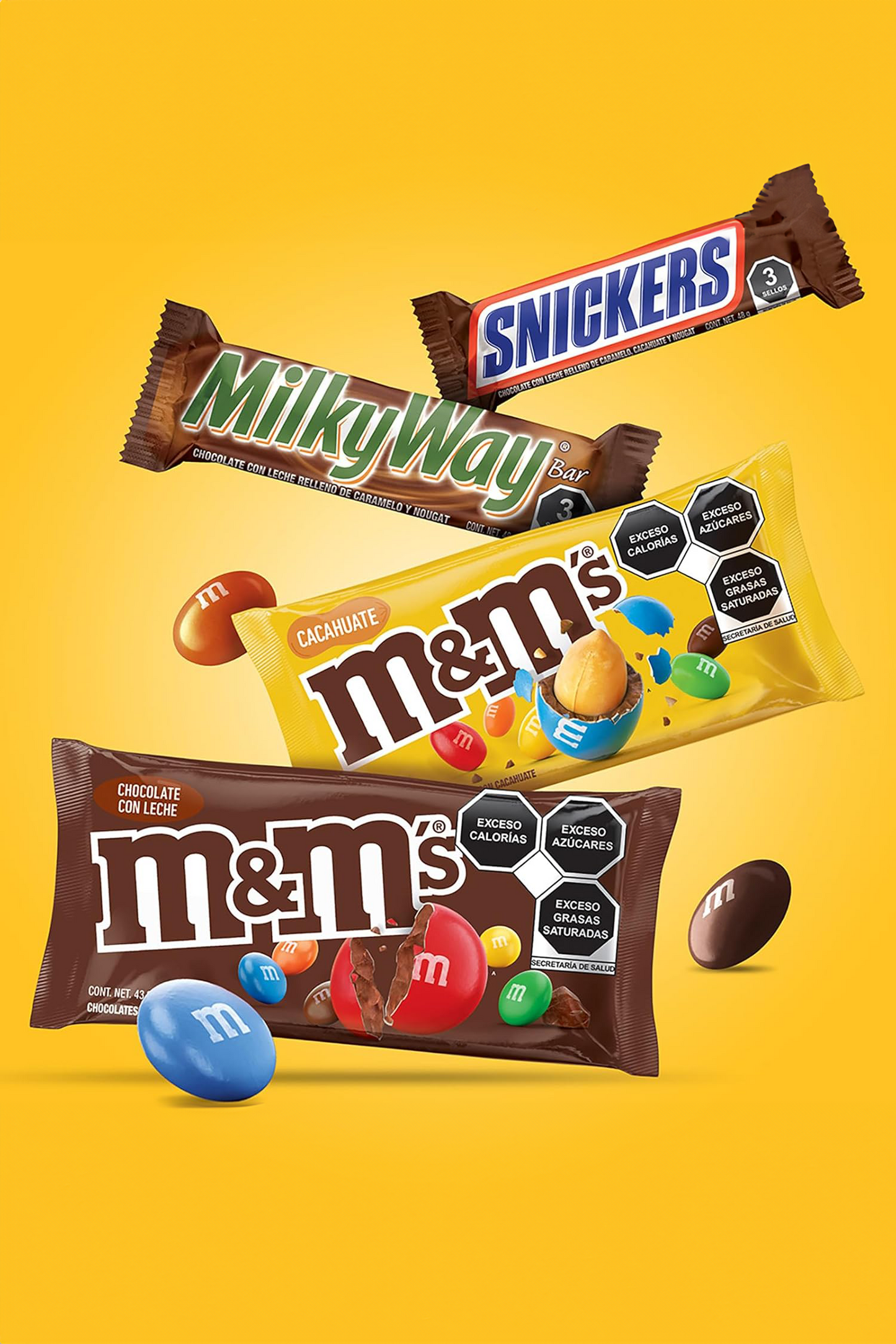 HONMICON Snickers - Caja Chocolates Snickers, Milky Way, M&Ms