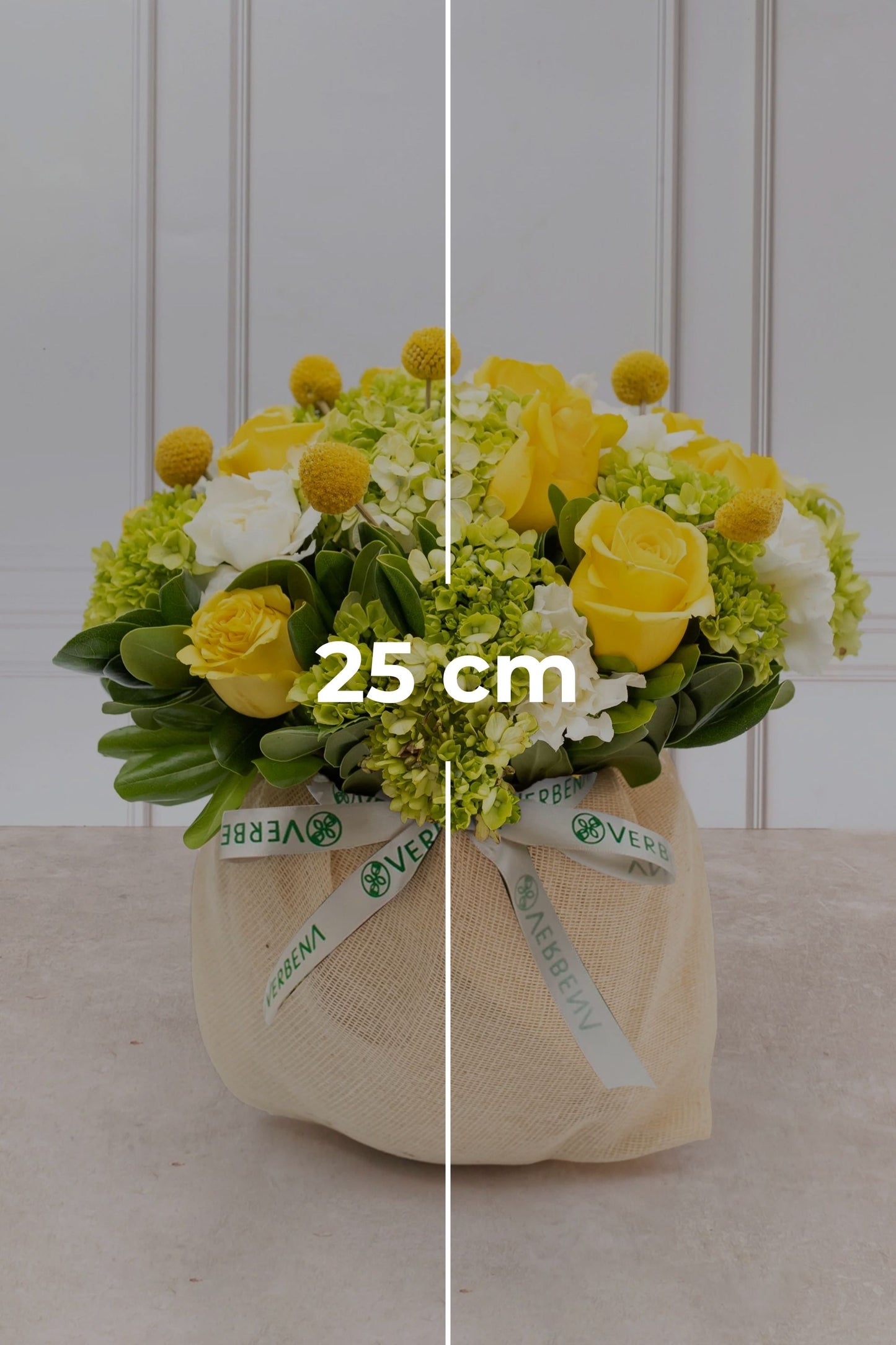 Vanilla - Yellow Rose, White Carnation and Hydrangea.