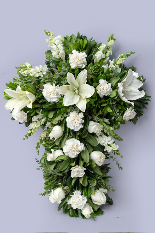 Funeral Cross - Flowers of Remembrance