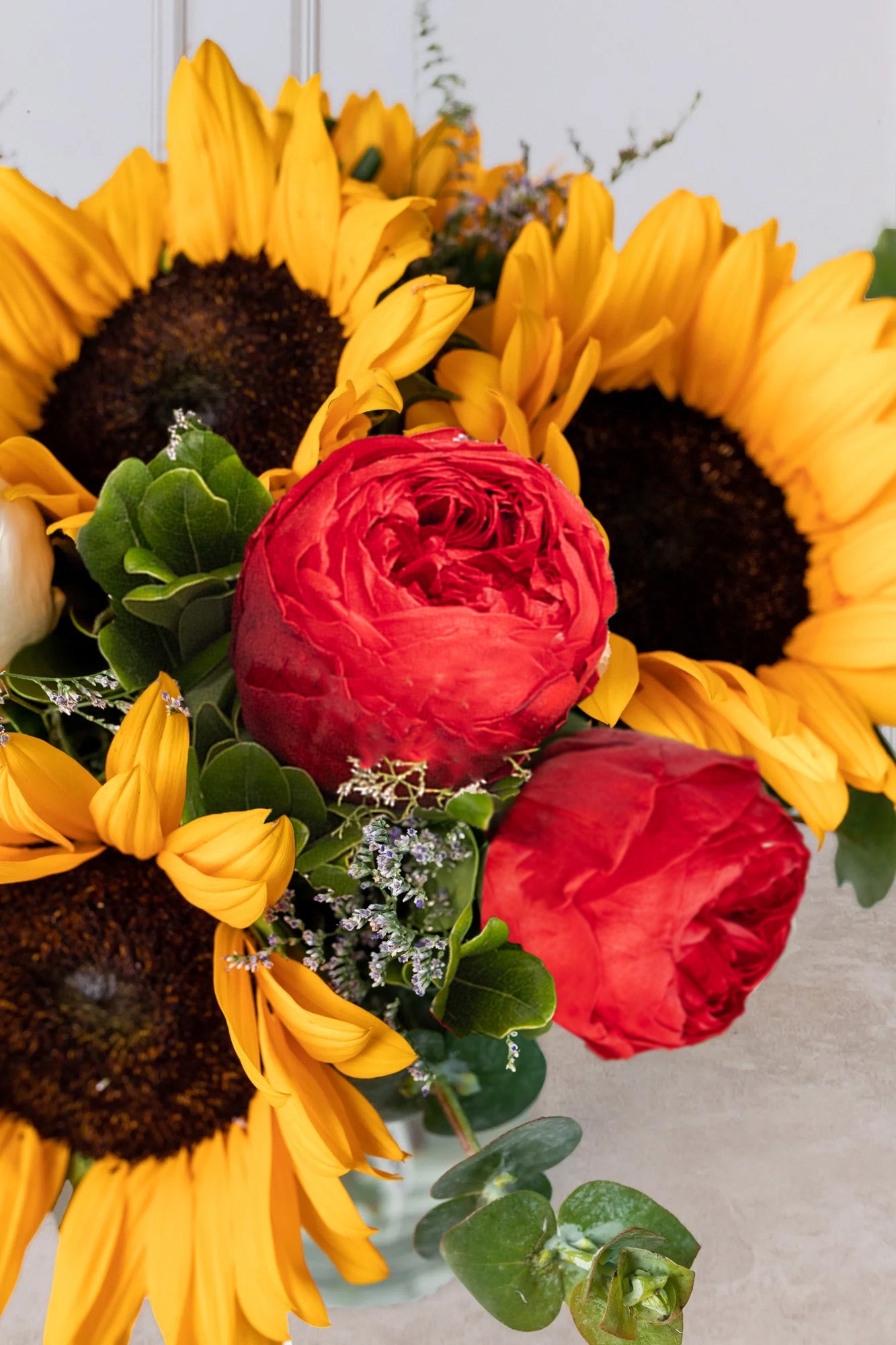 Charm - Red Peony and Sunflower
