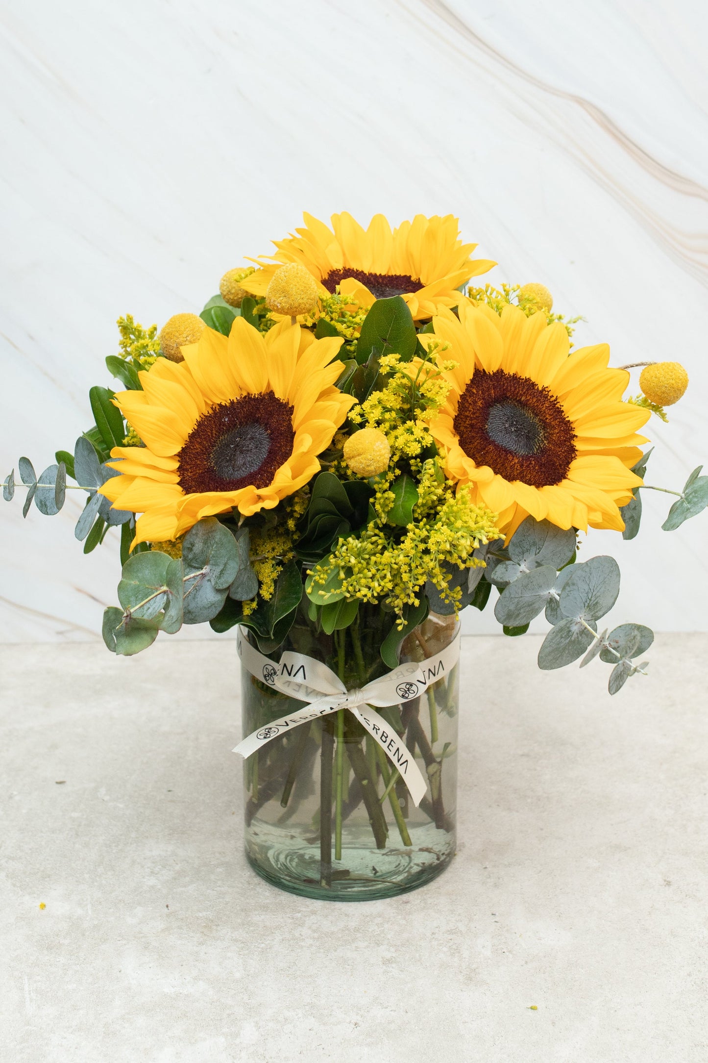 Eterna Primavera - Girasol y Craspedia CEL.