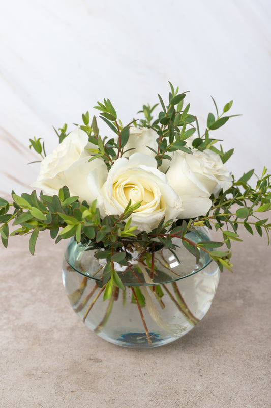 Centerpiece 7 - White Rose with Guni