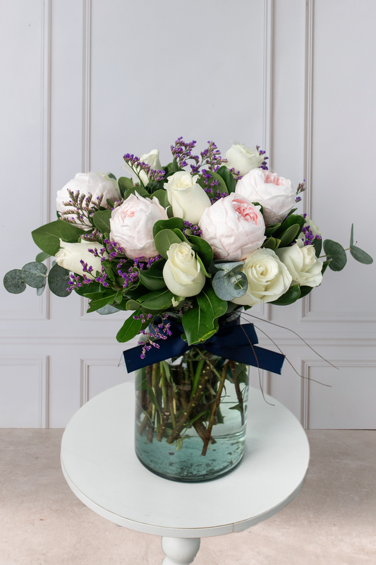 Santorini // Pink Peony and White Rose