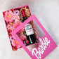 Barbie Girl con Vino - Caja de Flores y Vino M