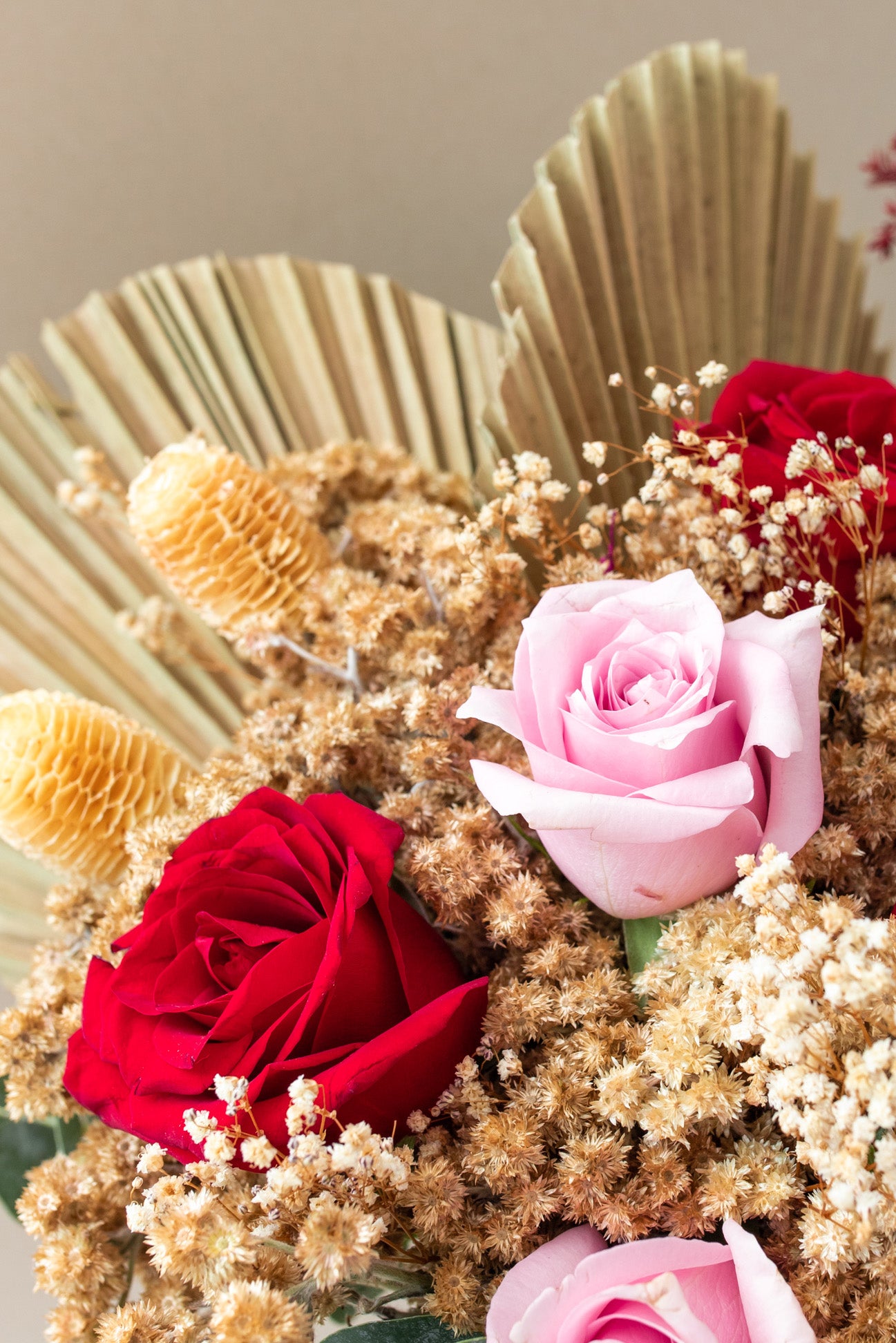 Roma SV - Rosa Roja, Clara y Abanico en Vidrio