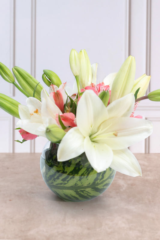 Centerpiece 1 // White House and White Alstroemeria