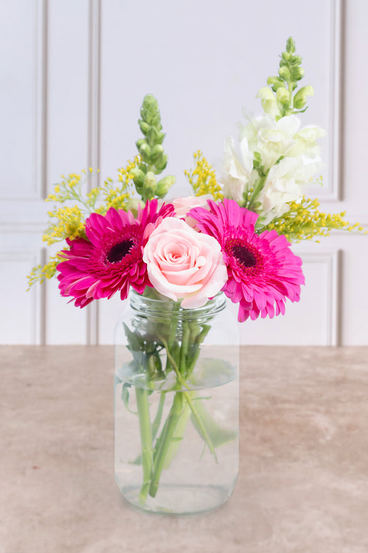 Centerpiece 2 / Gerberas in a Glass Jar