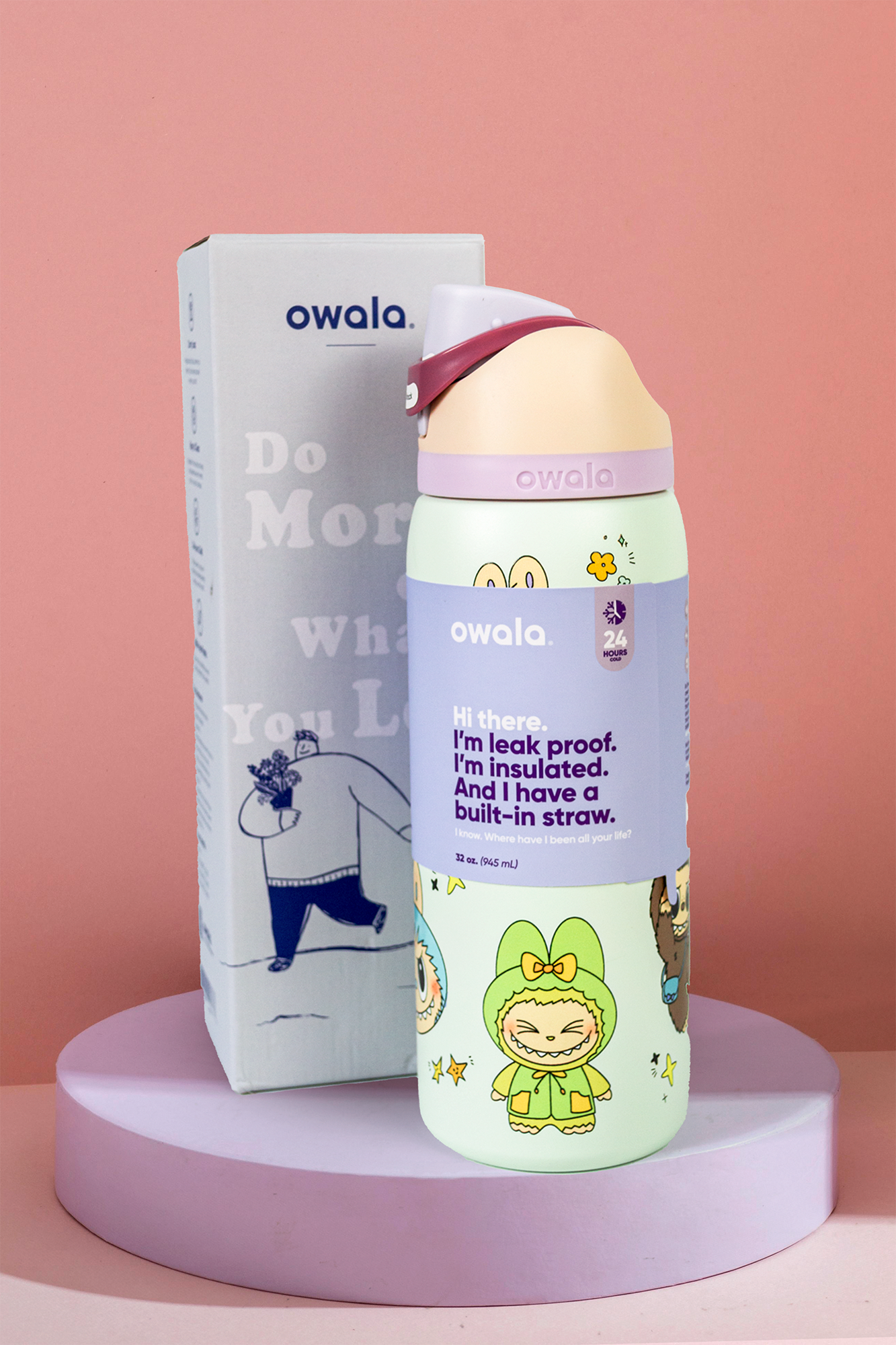 Termo Owala - Free Sip 32oz Labubu Verde