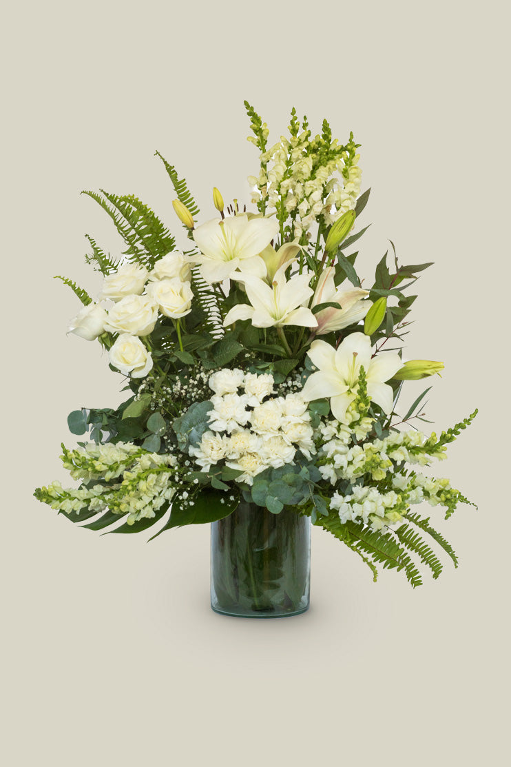 Consuelo - Lilium, Rosa y Clavel Blanco CH/IXT