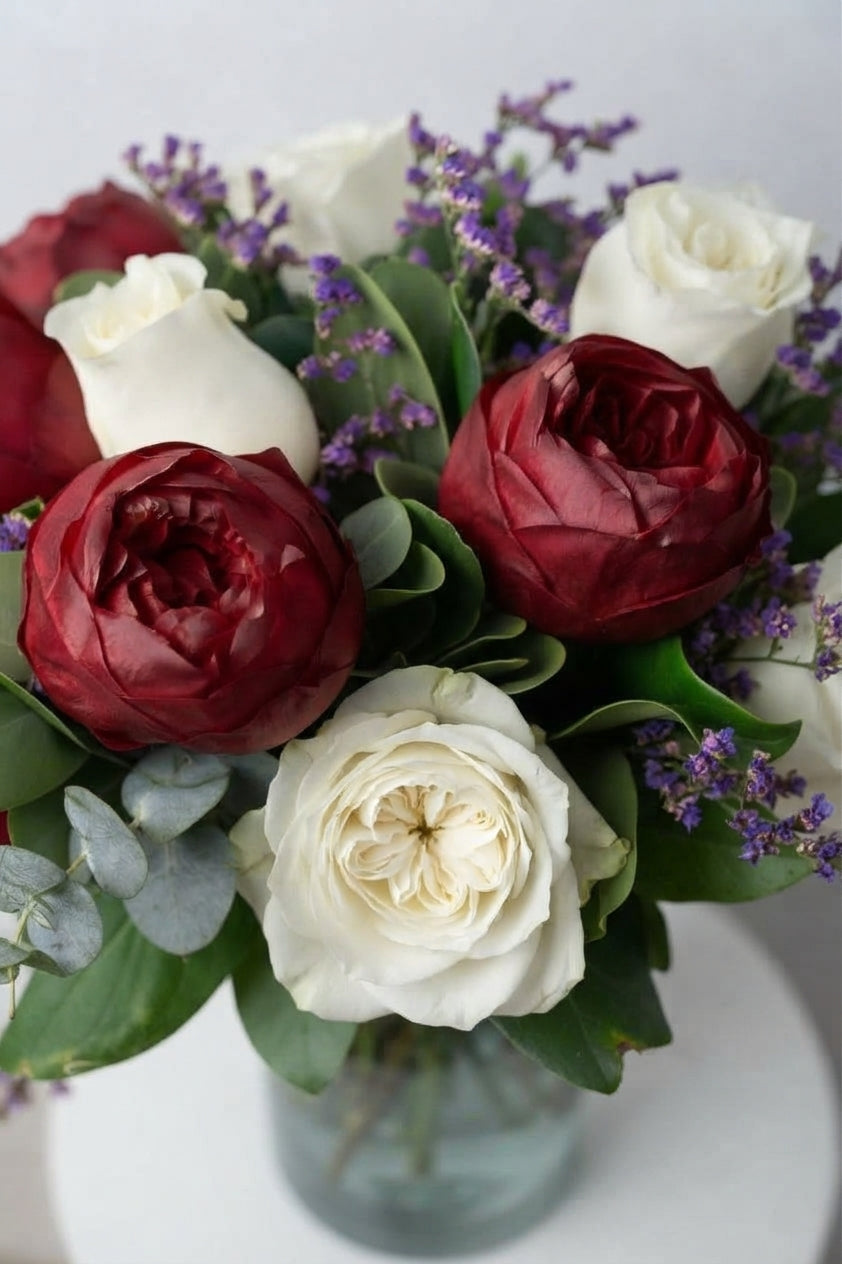 Incondicional - Peonia Roja y Rosa Blanca