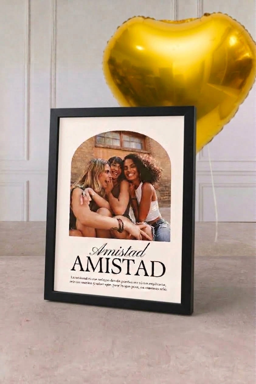 Ocasiones Enmarcadas - Portarretratos Personalizado con Globo Corazón Amarillo | Verbena 21S