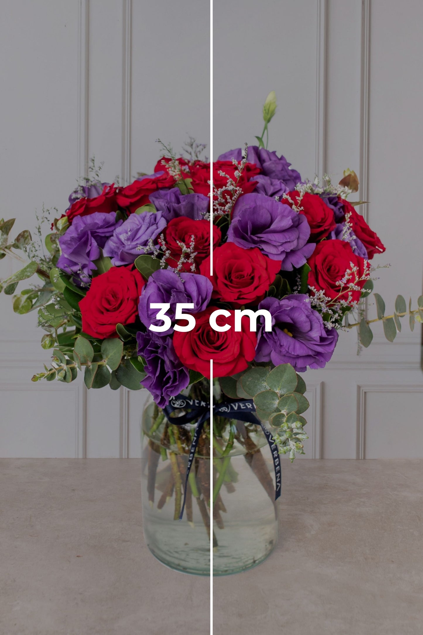 París - Rosa Roja y Lisianthus Morado