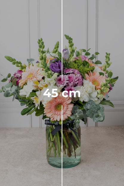 Alma Libre - Gerbera, Lisianthus, Clavel, Moreliana, Perrito PTO. ESCOND.