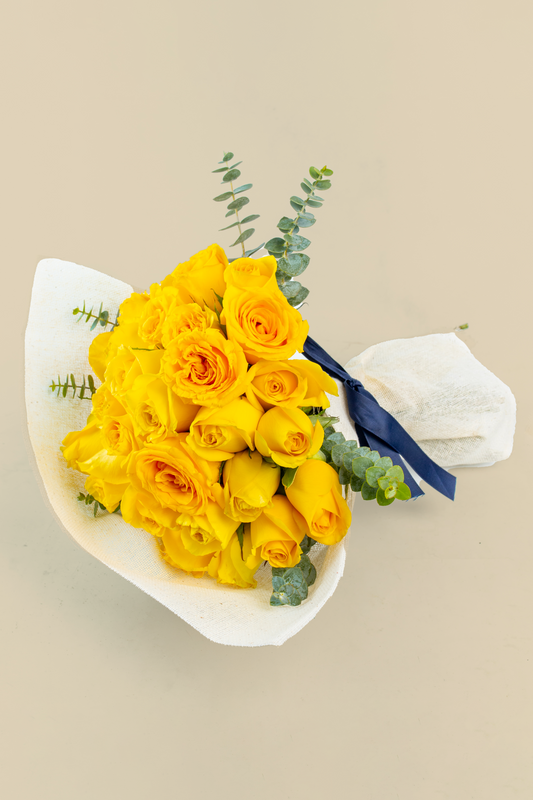 Ramo 30 Rosas Amarillas - Envoltura Yute TGZ