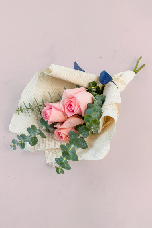 Ramo 3 Rosas Rosas - Envoltura Yute AGS