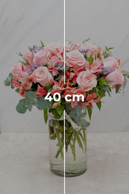 Cupido - Rosa Clarita y Astromelia Rosa Cun