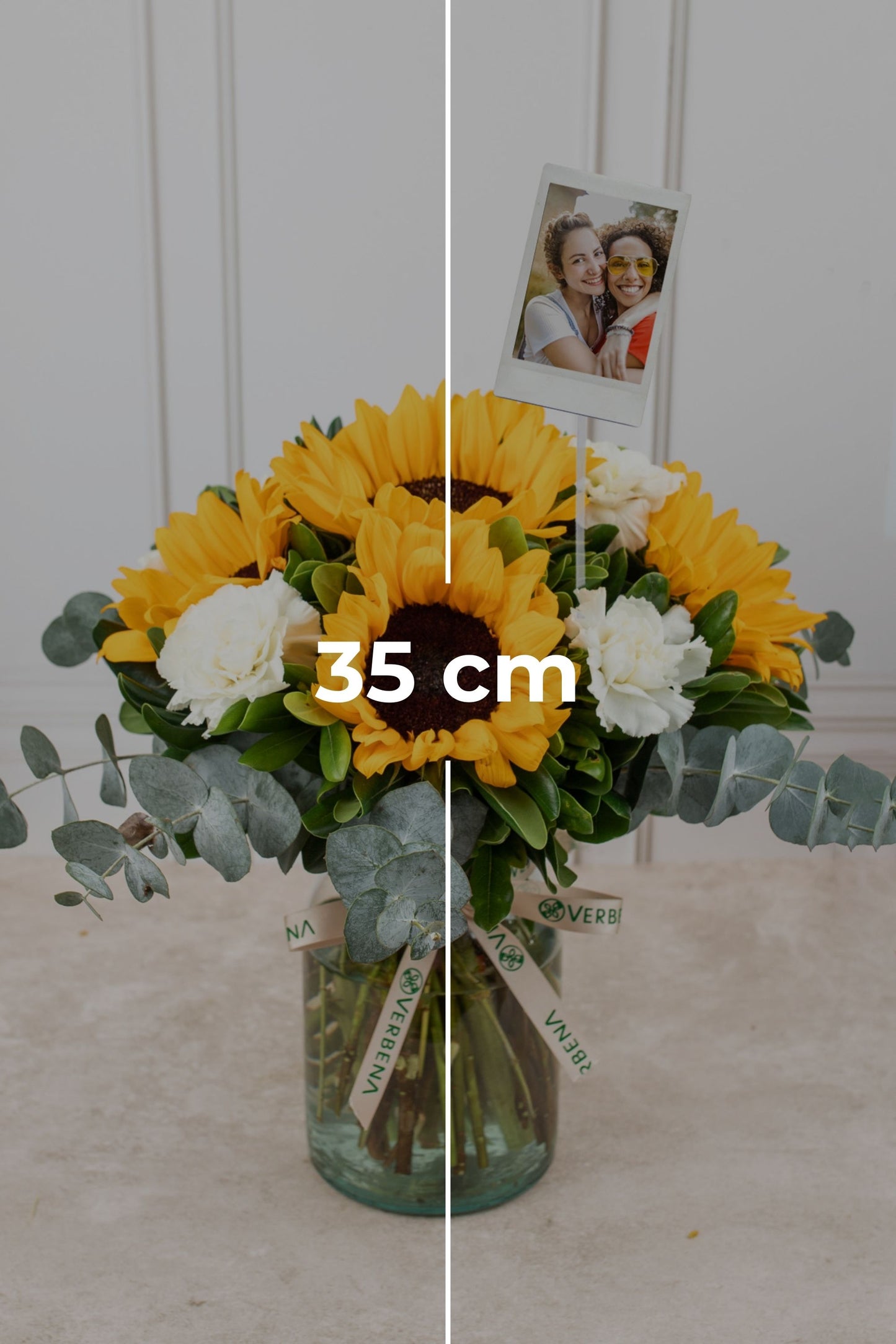 Cuando Calienta el Sol - Girasol y Clavel con Foto Personalizada