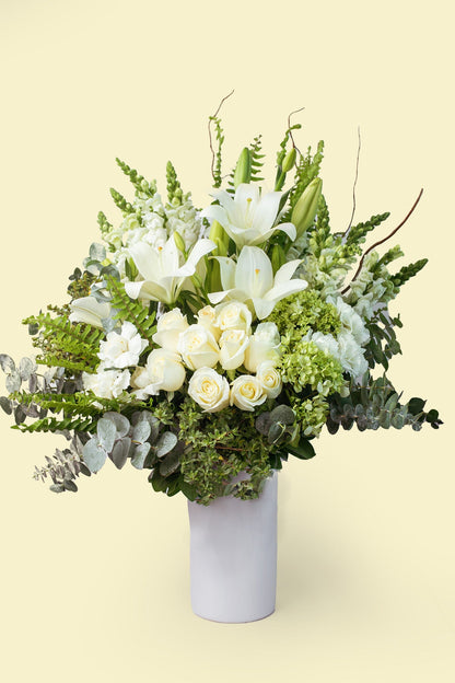 A Tu Memoria - (Rosa Blanca y Lilium Blanco)