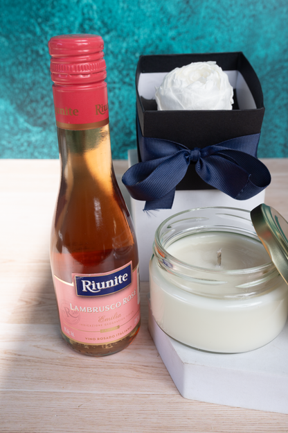 Kit Dulce Aroma - Vino Rosado, Peonia y Vela