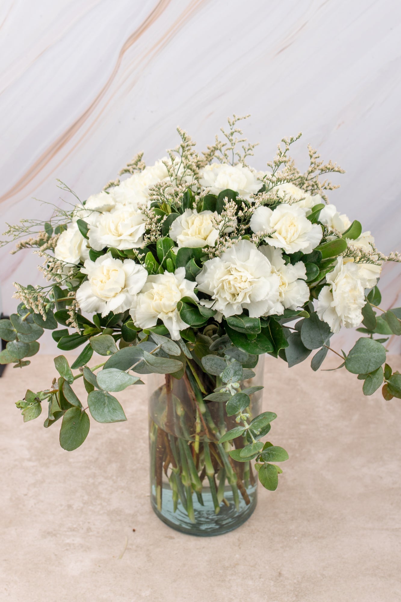 Enviar claveles blancos a domicilio en CDMX Verbena Flores.