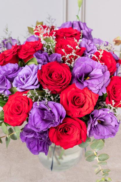 París - Rosa Roja y Lisianthus Morado XAL