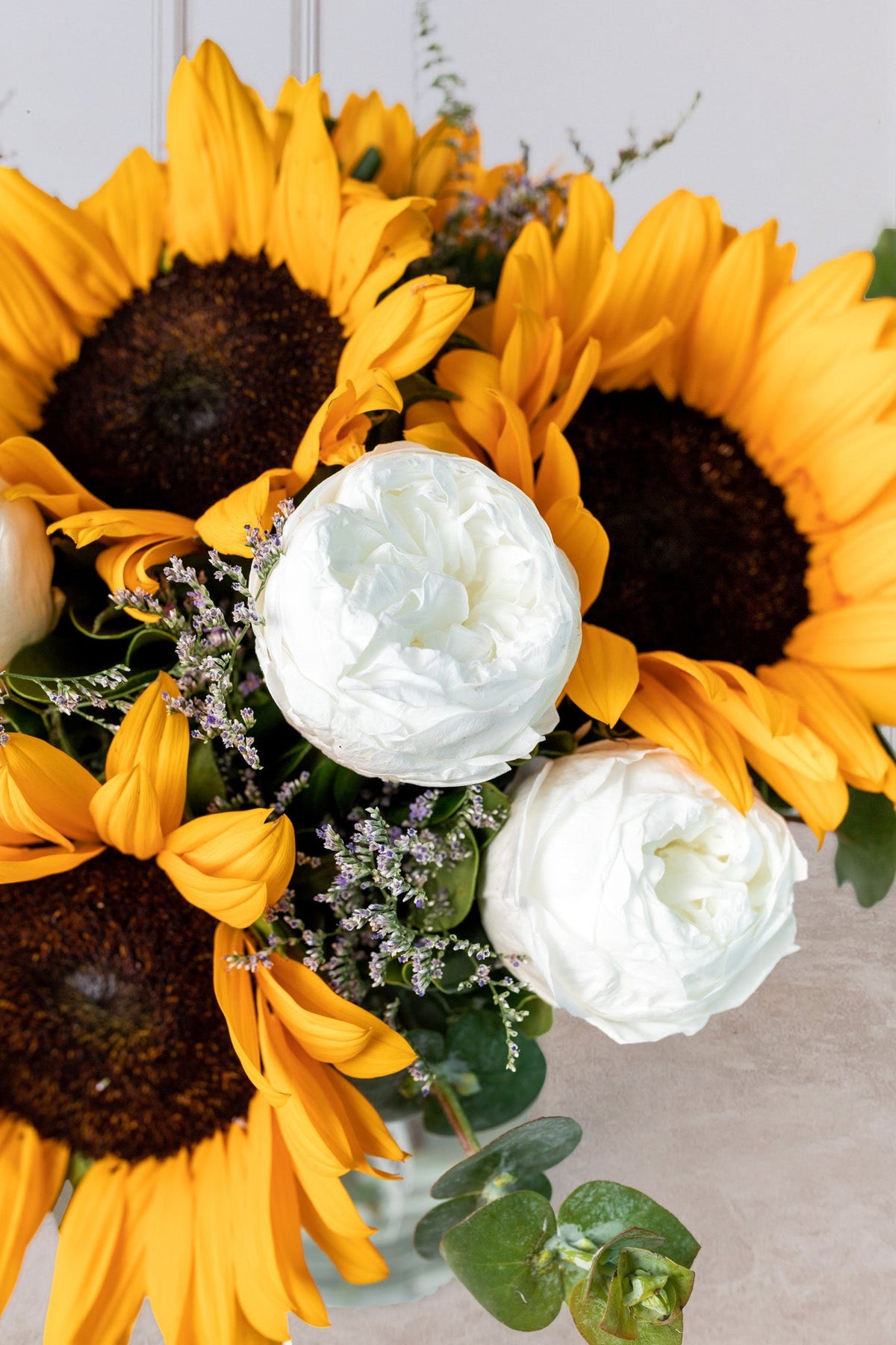 Serenata / Peonia Blanca y Girasol QRO