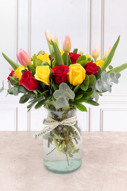 Ámbar - Tulipán, Rosa Amarilla y Roja