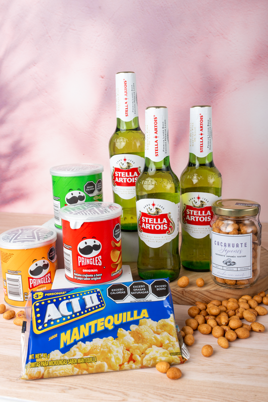 Botanerito - Regalo Cacahuates, Cerveza, Palomitas y Pringles
