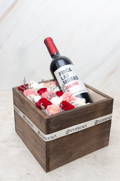 Dulce Amanecer - Caja de Vino y Flores GDL