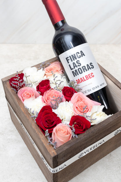 Dulce Amanecer - Caja de Vino y Flores GDL