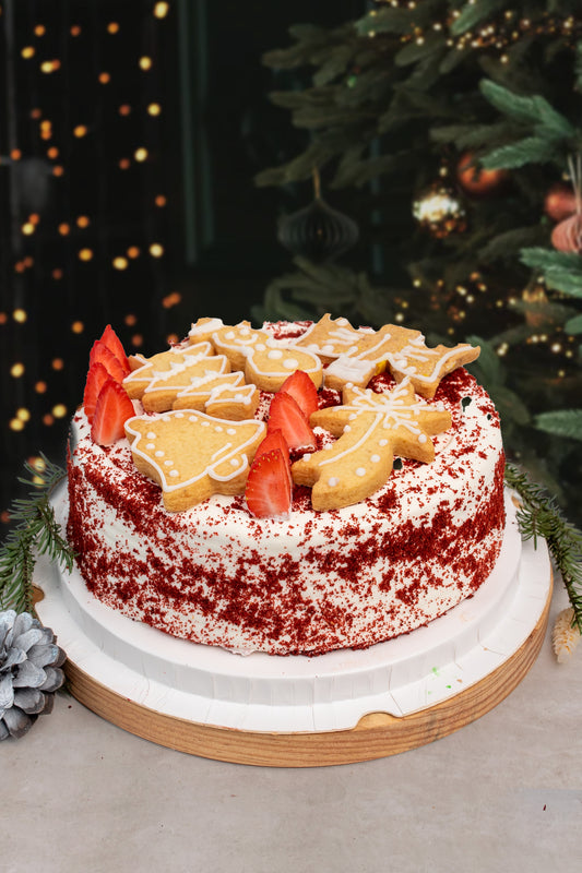 Pastel Navidad - Red Velvet y Galletas