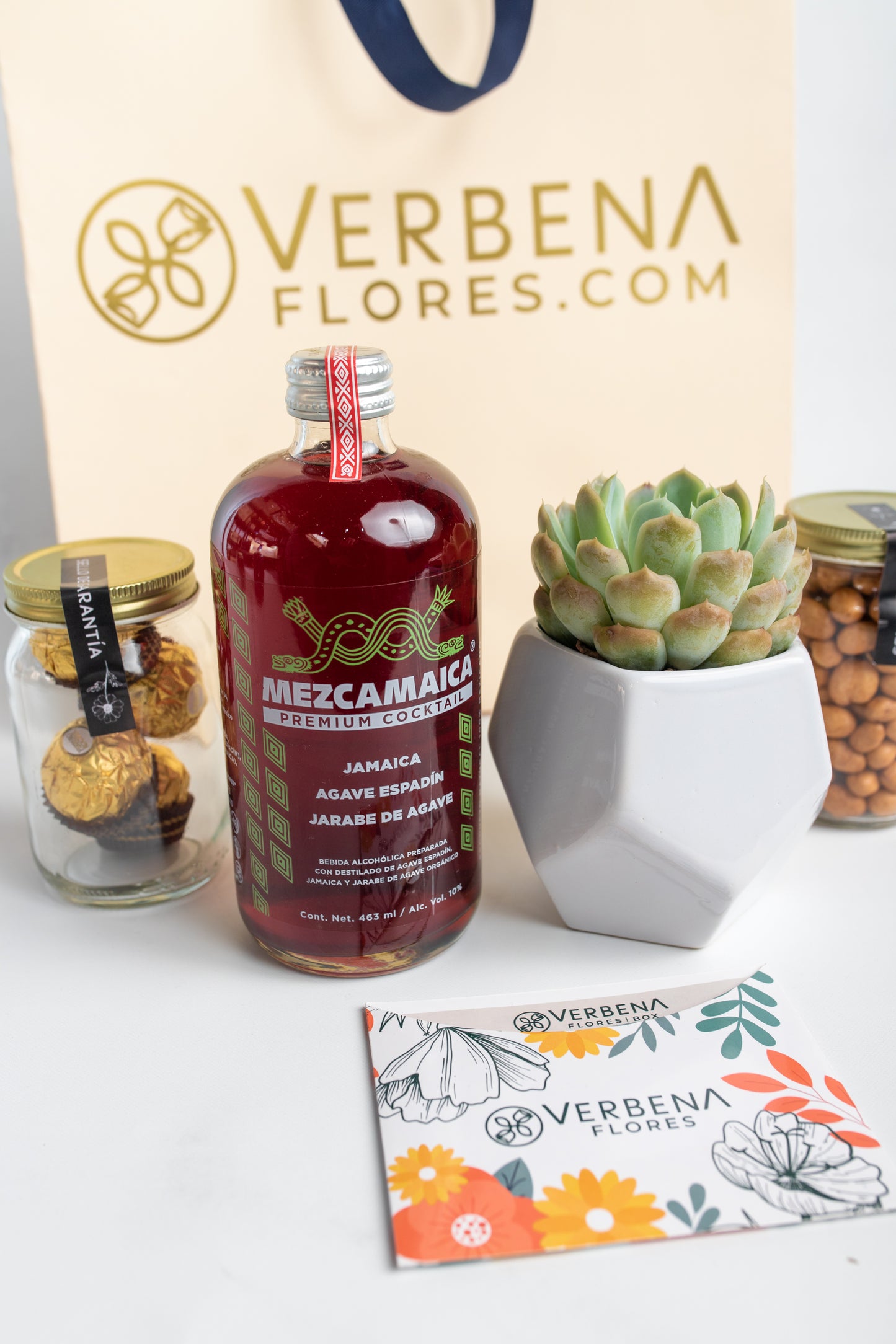 Kit Mezcamaica - Mezcal, Chocolates, Cacahuates y Suculenta