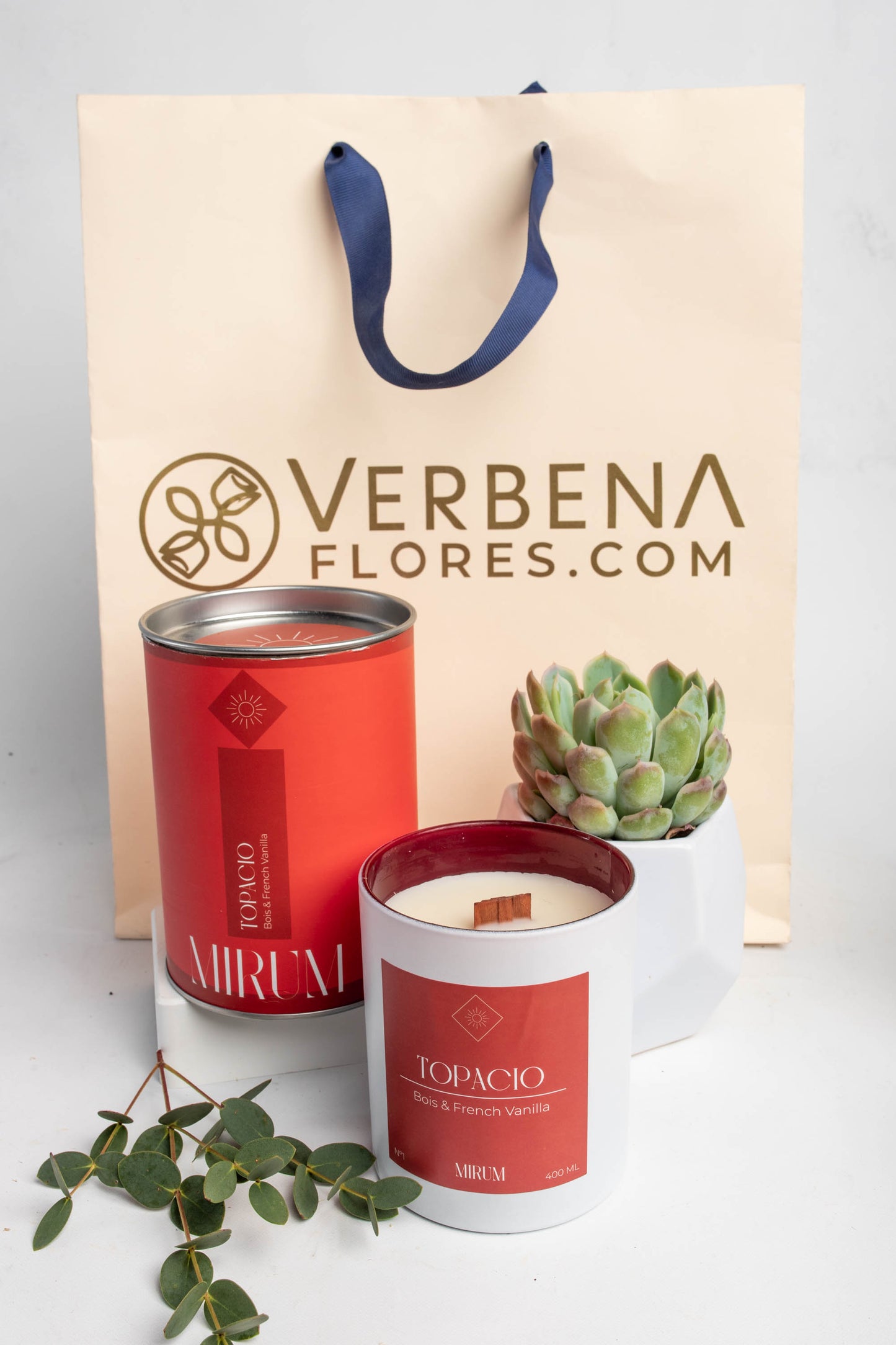 Kit Vela Mirium Topacio - con Suculenta