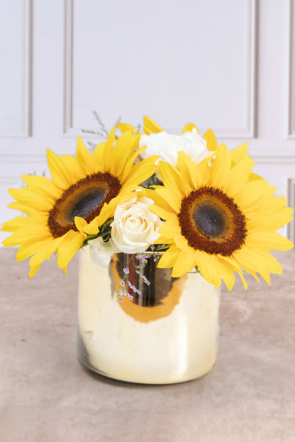 Centerpiece 4 - Sunflower and White Rose ACA