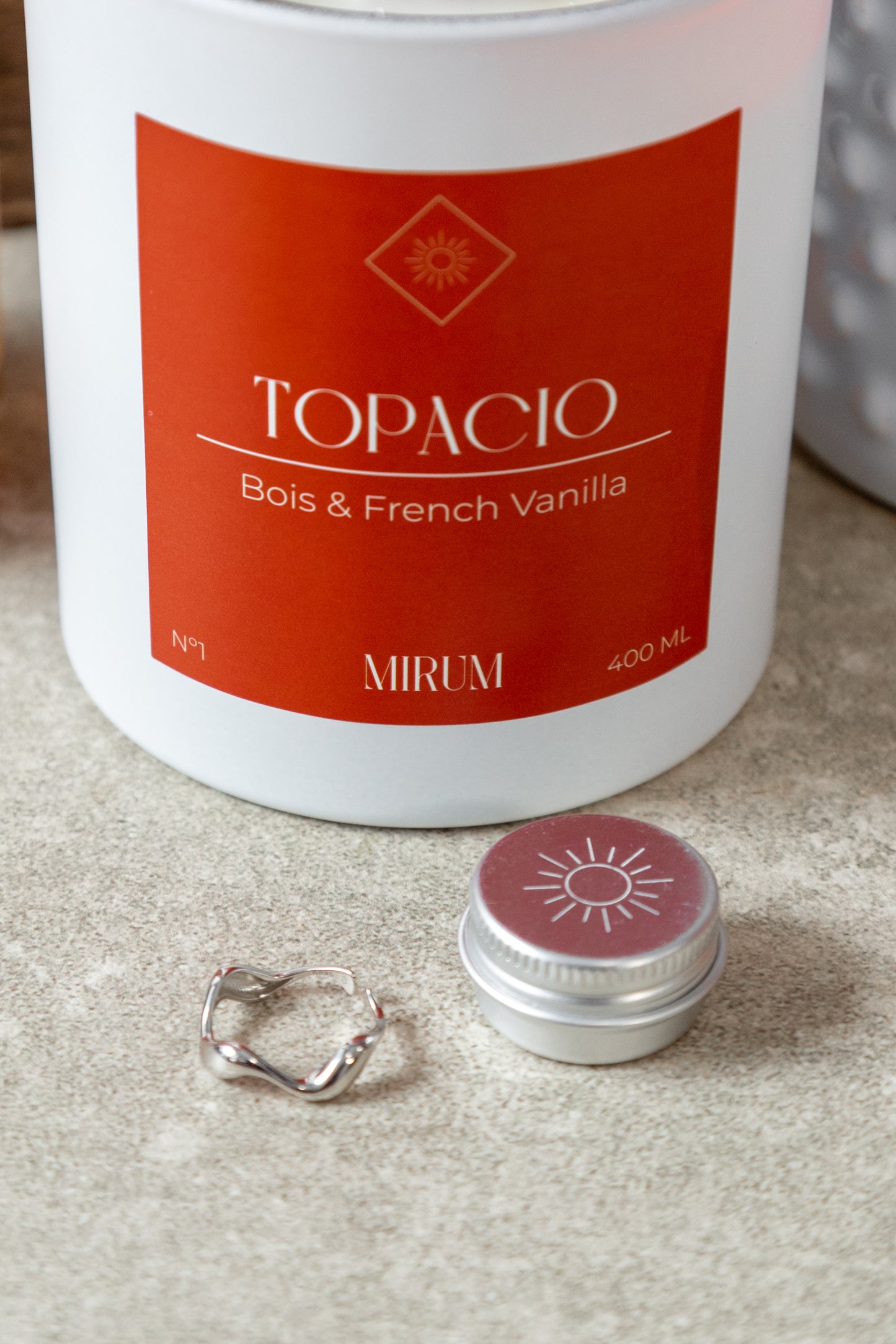 Kit Vela Mirium Topacio - con Vino Rosado y Suculenta