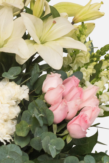 In Memoriam - Rosa Blanca y Clarita, Lilium y Hortensia CH/IXT