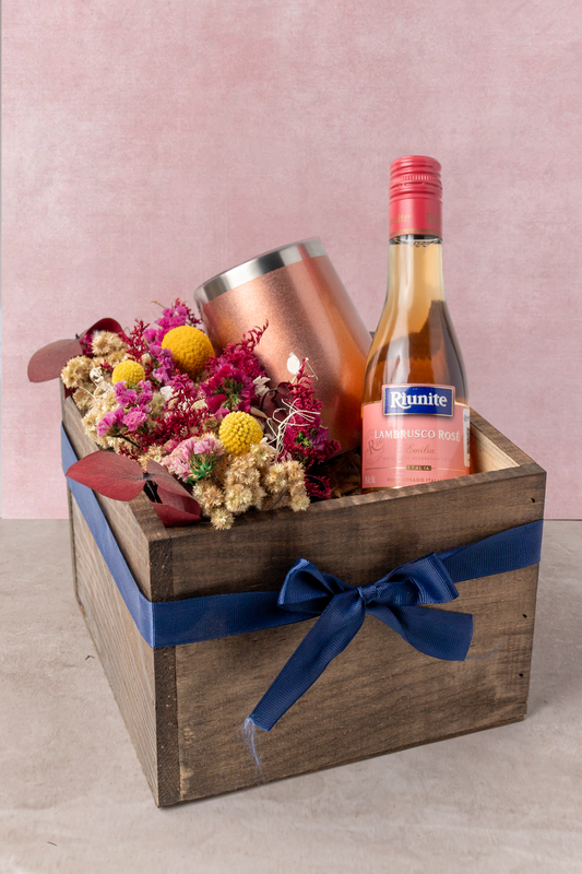Kit "Cheers MOM" – Vino Rosado Lambrusco & Termo Rose Gold