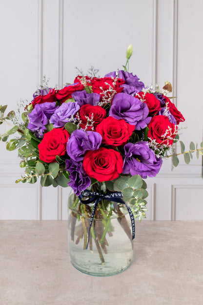 París / Rosa Roja y Lisianthus Morado QRO