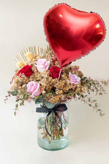 Roma SV - Rosa Roja, Clara y Abanico en Vidrio