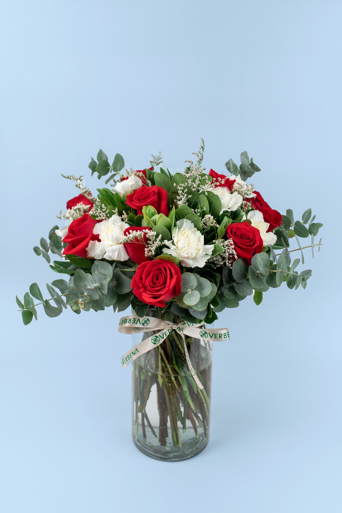 Bouquet TECHO - Clavel Blanco y Rosa Roja G