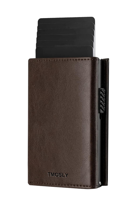 Tarjetero Cartera de Cuero - Bloqueo RFID