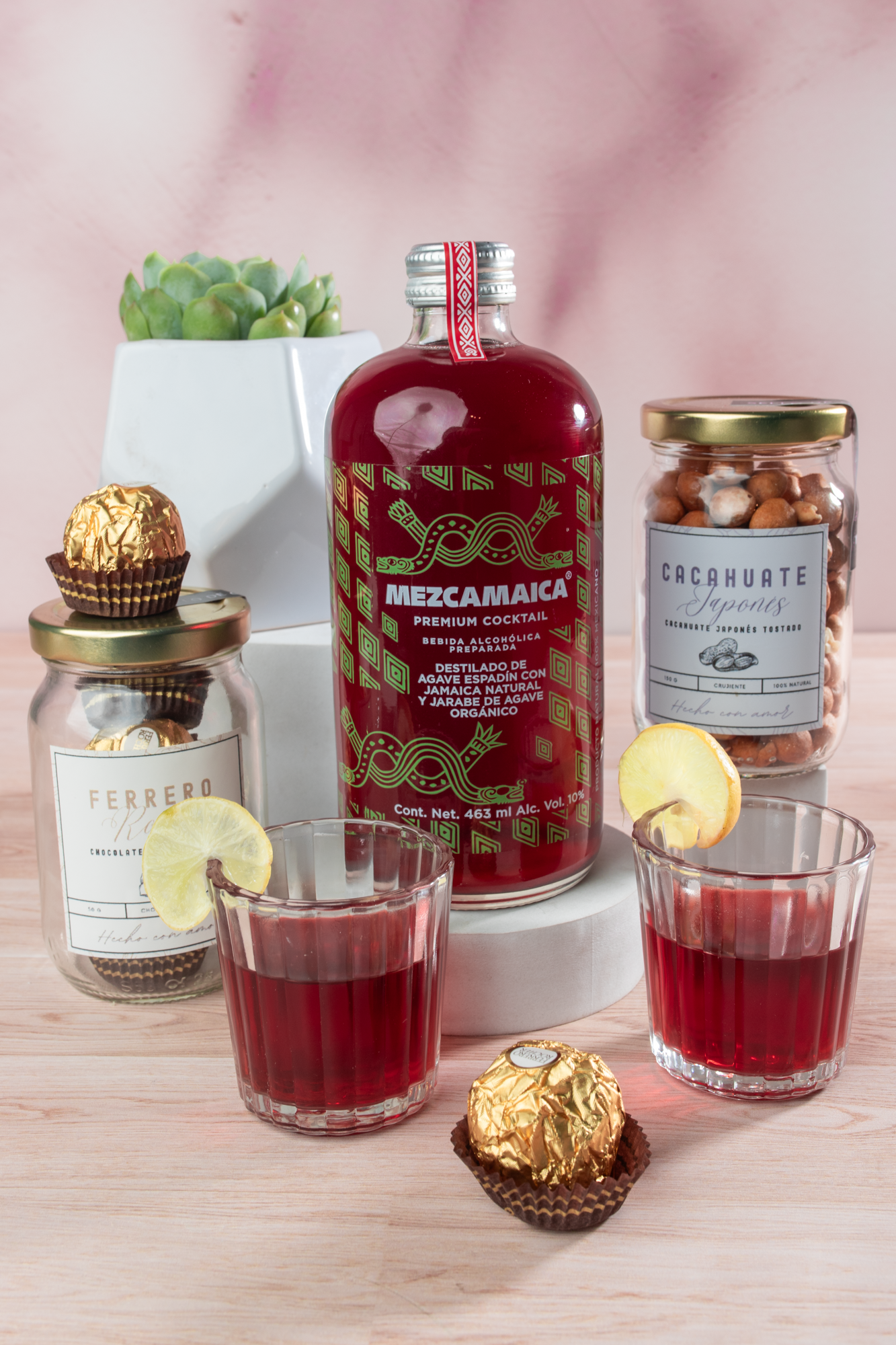 Kit Mezcamaica - Mezcal, Chocolates, Cacahuates y Suculenta