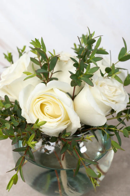 Verbena Rosa Blanca con Guni Centro de mesa 7 y Centro de mesa 13 rosa blanca y clarita