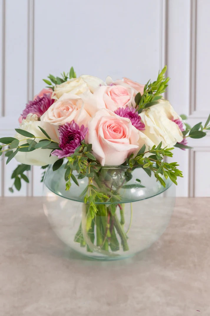 Verbena Rosa Blanca con Guni Centro de mesa 7 y Centro de mesa 13 rosa blanca y clarita