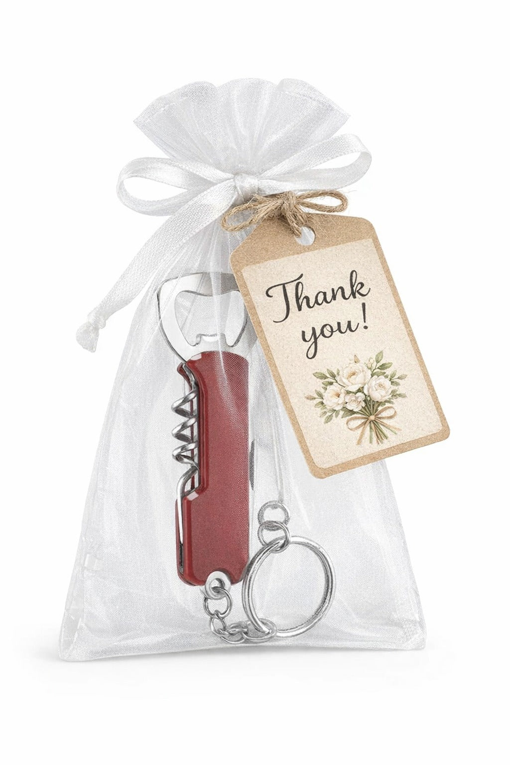 PEDIDO ESPECIAL: 40 LLAVEROS CON BOLSA DE ORGANZA PERSONALIZADOS