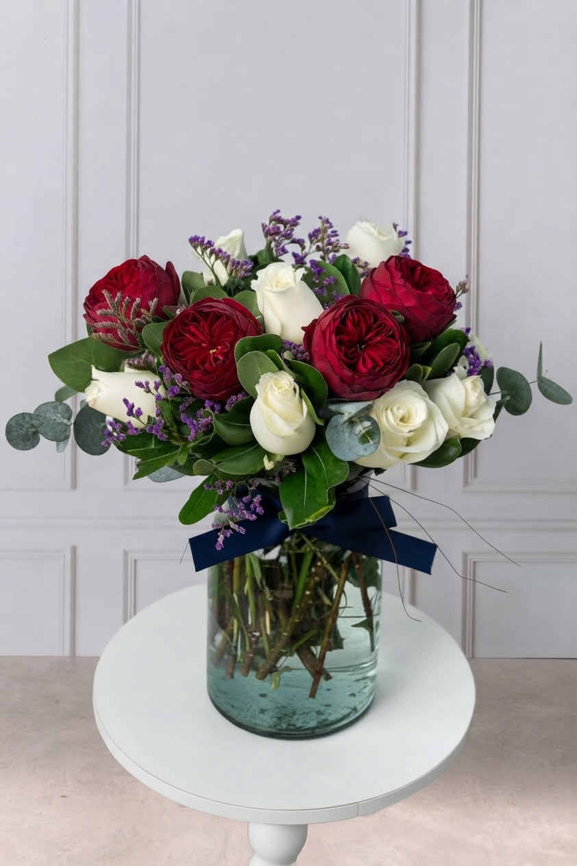 Incondicional - Peonia Roja y Rosa Blanca
