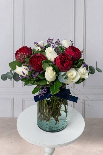 Incondicional - Peonia Roja y Rosa Blanca